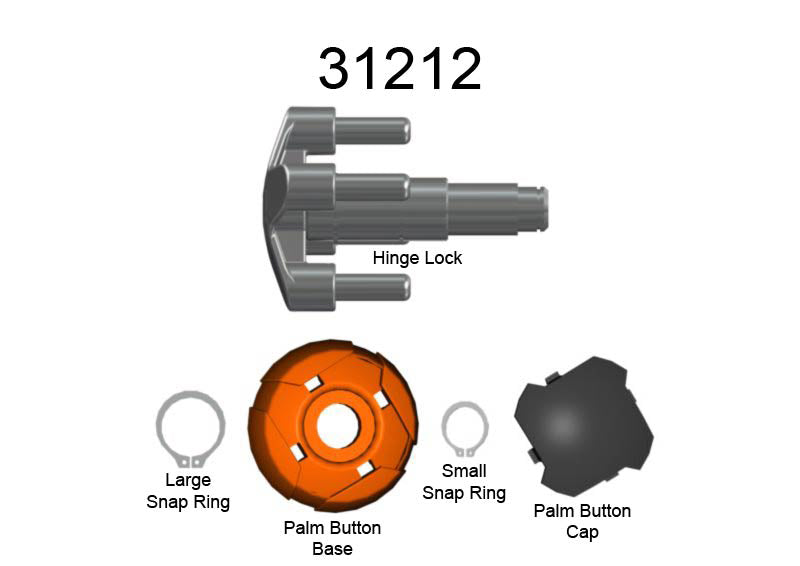 Hinge Lock Palm Button Kit