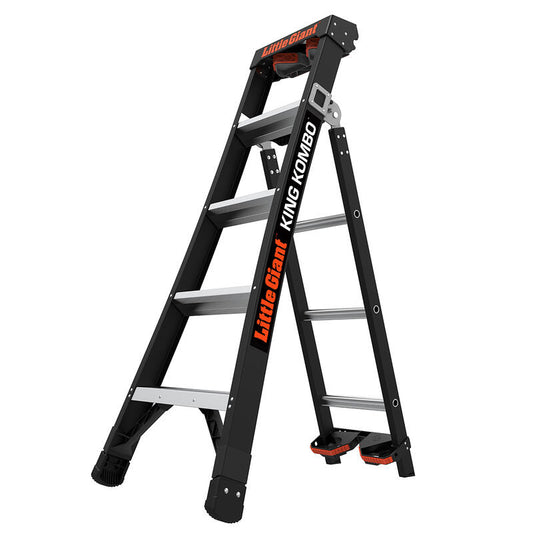 Black ladder with 'Little Giant' branding on a white background