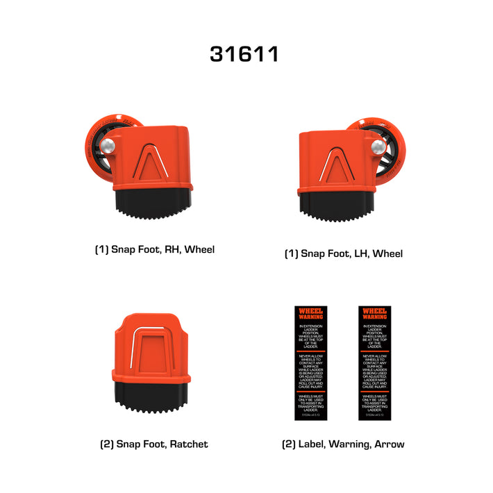 Wheeled Outer Snap-On Foot Replacement Kit