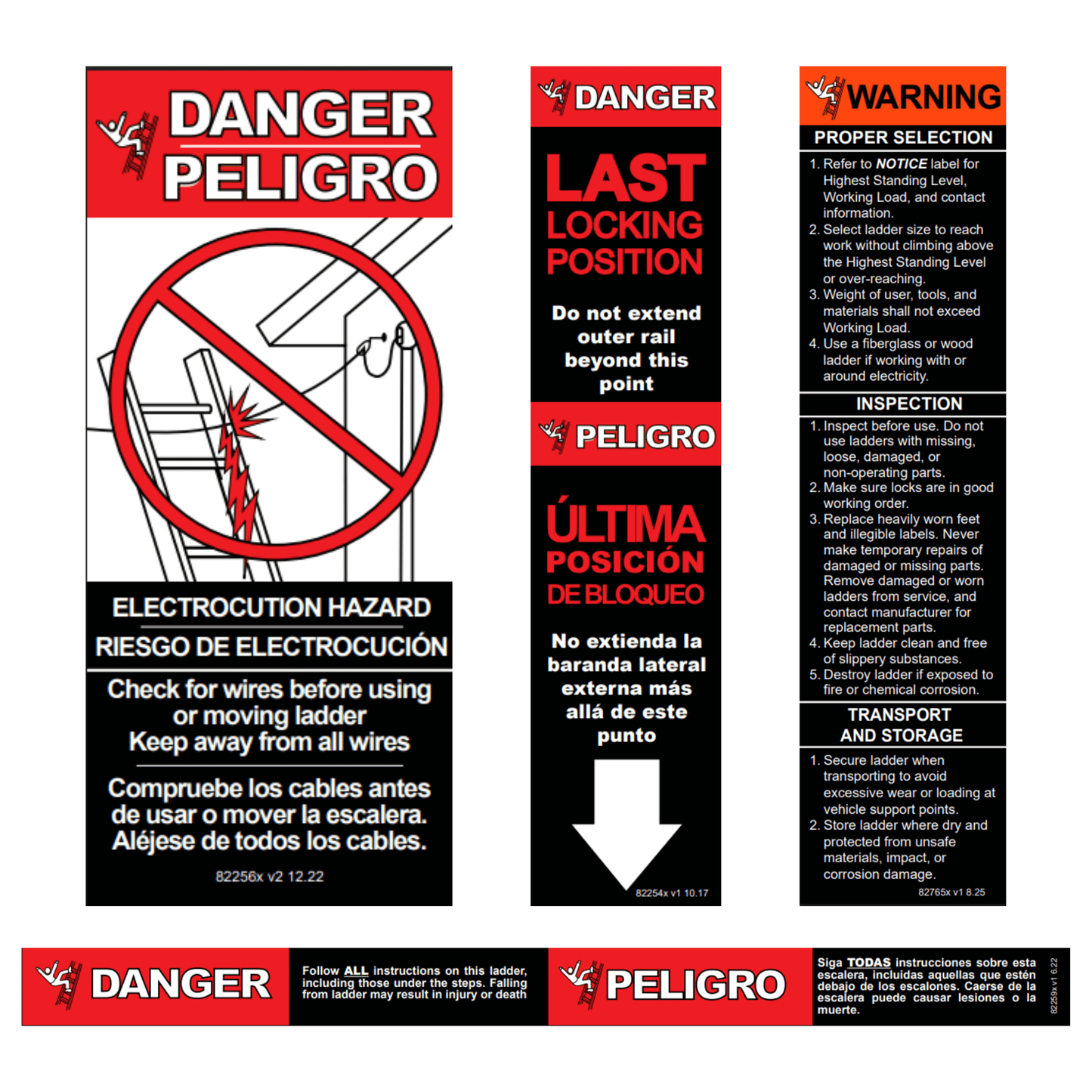 Label Kit (English/Spanish) for Aluminum Step
