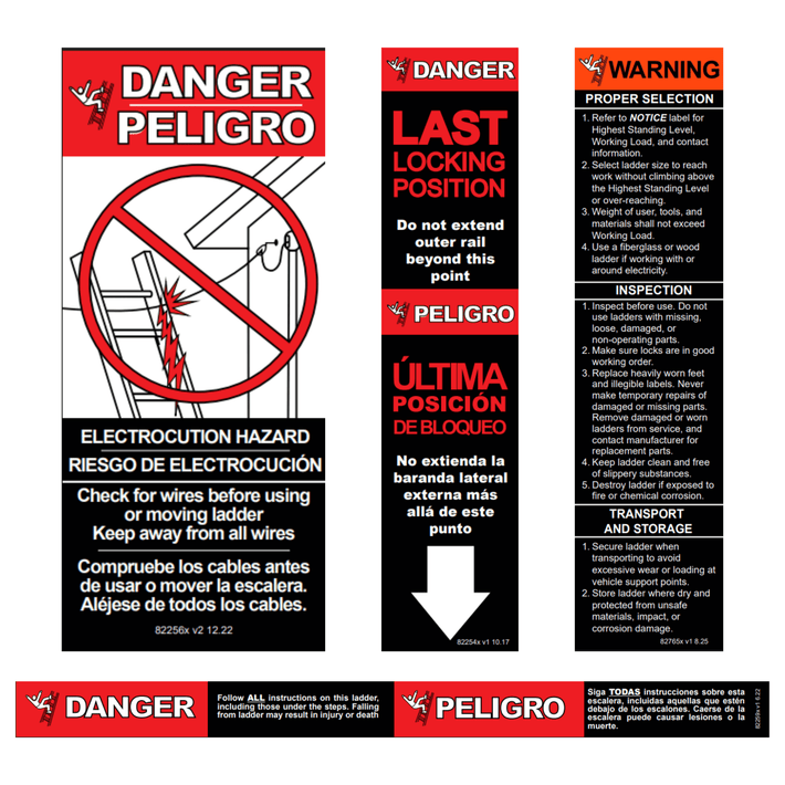 Label Kit (English/Spanish) for Aluminum Step