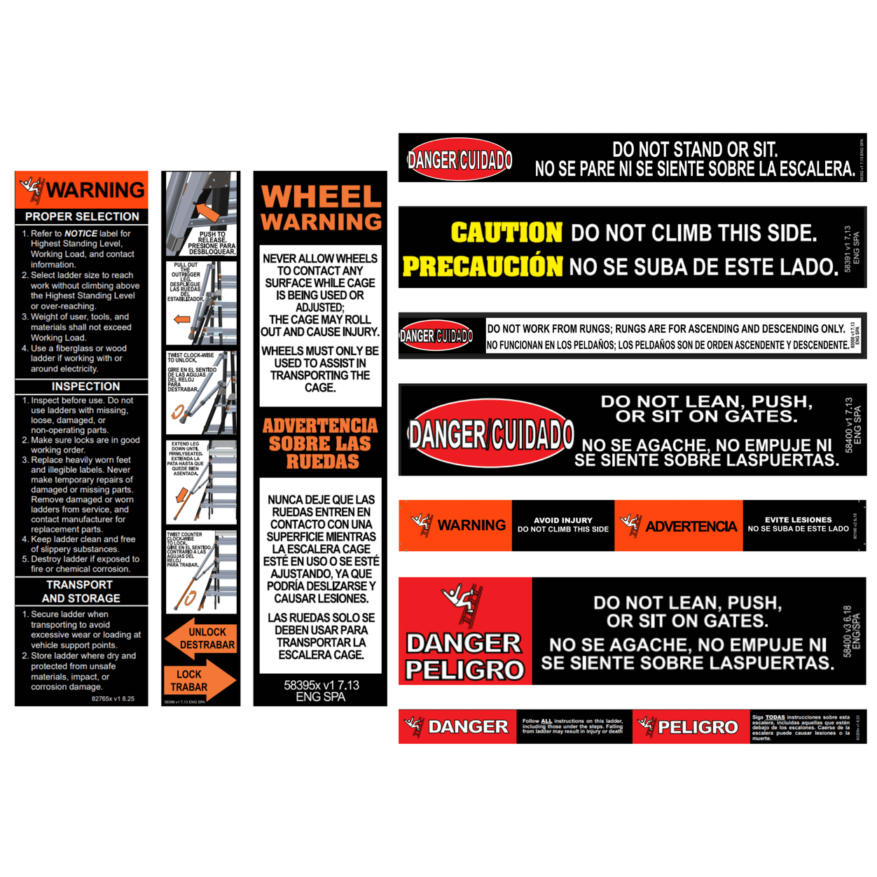Label Kit (English/Spanish) for Safety Cage