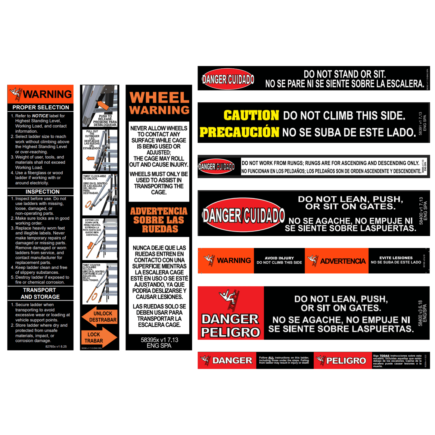 Label Kit (English/Spanish) for Safety Cage