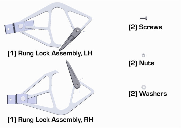 Rung Lock Accessory Replacement Kit for Extension Ladders